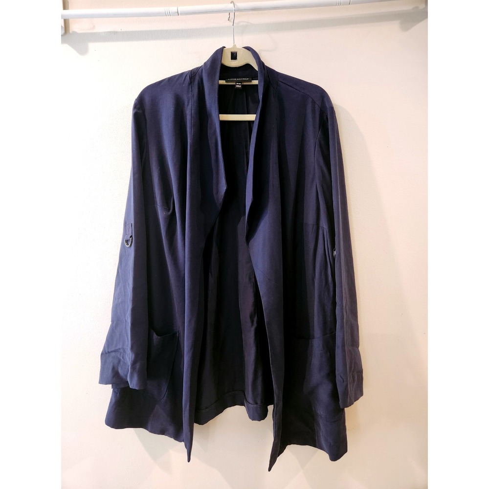 Lane Bryant Navy Blue Open Front Cardigan Jacket Blazer Womens Plus Size 18 20